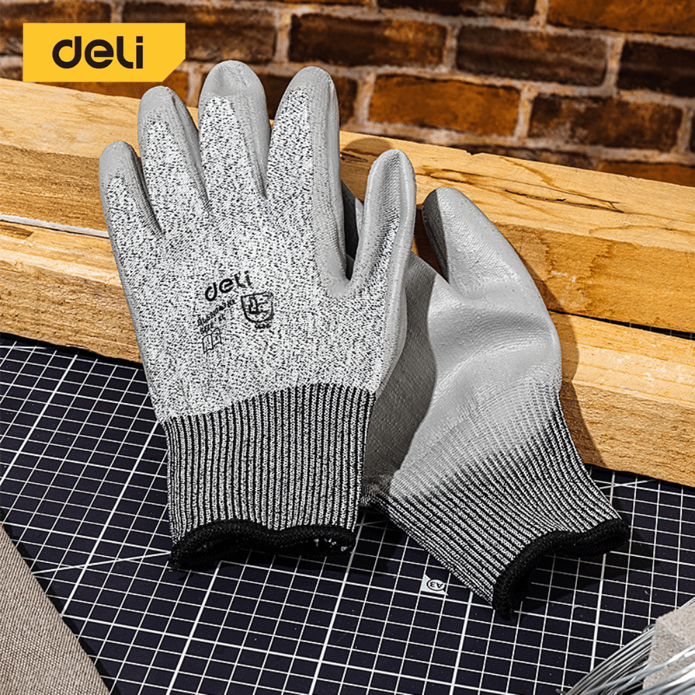 ถุงมือ DELI EDL521043XL-GR-01 ไซส์XL สีเทา 1คู่